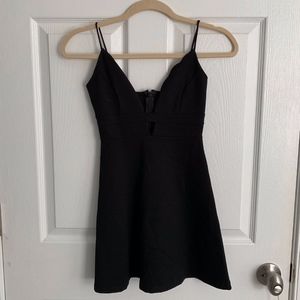 EUC Nasty Gal Scalloped Black Mini Dress sz XXS